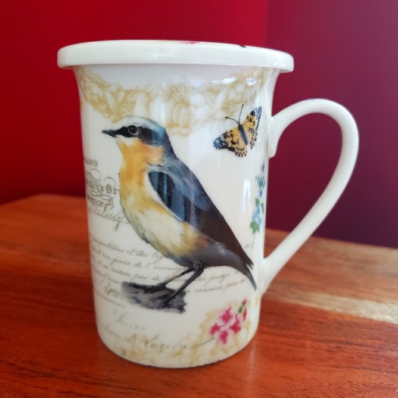 Kent Pottery Other - Kent Pottery Lidded Mug bird butterfly motif